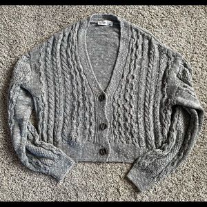 Hollister Cropped Cardigan, in Gray size Small